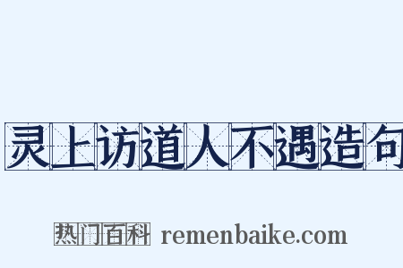 灵上访道人不遇造句是什么意思的图片